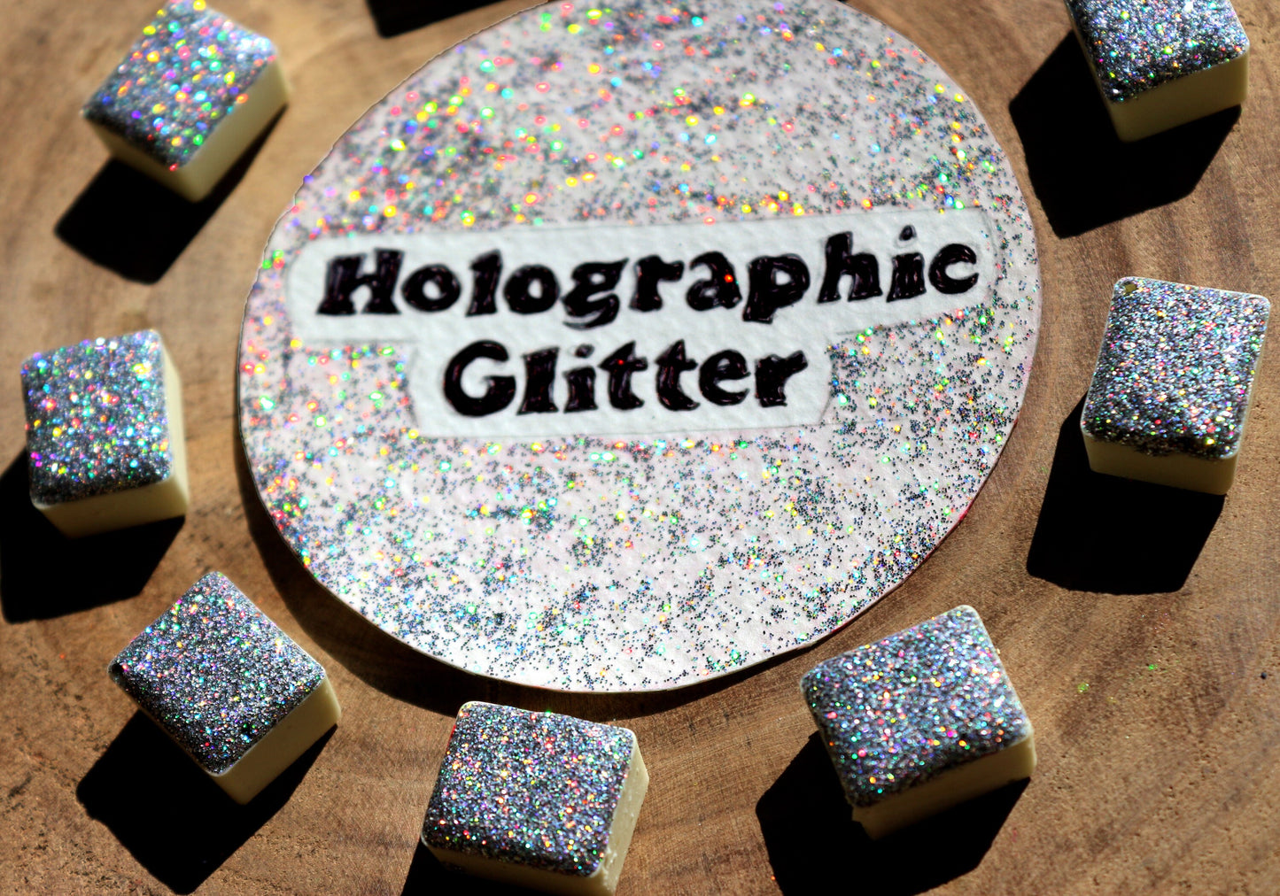 Handmade Watercolor Paint - Holographic Glitter  - Half Pan Watercolor - Art Supplies