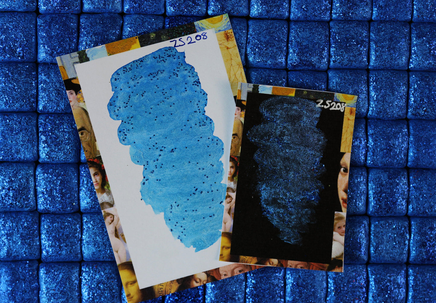 Half Pan Watercolor Paints - Handmade Watercolor - Art Supplies - Color Code: ZS208 ( Shimmering Mermaid Blue )