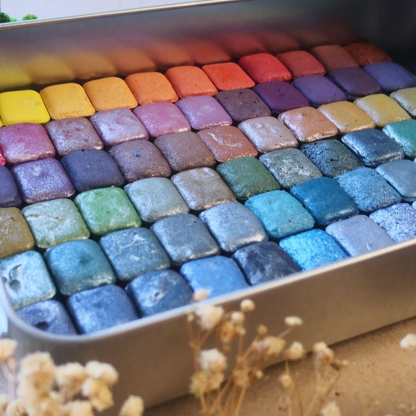 75 Pcs Quarter Pan Watercolor Set - Handmade Watercolor Art Paints - Gift for Artist